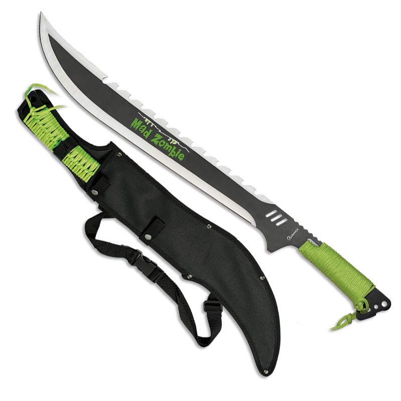 Machette coupe canne Mad Zombie lame 48 cm. 1737906695 - Découvrez les 10 machettes les plus vendues et recommandées de 2024