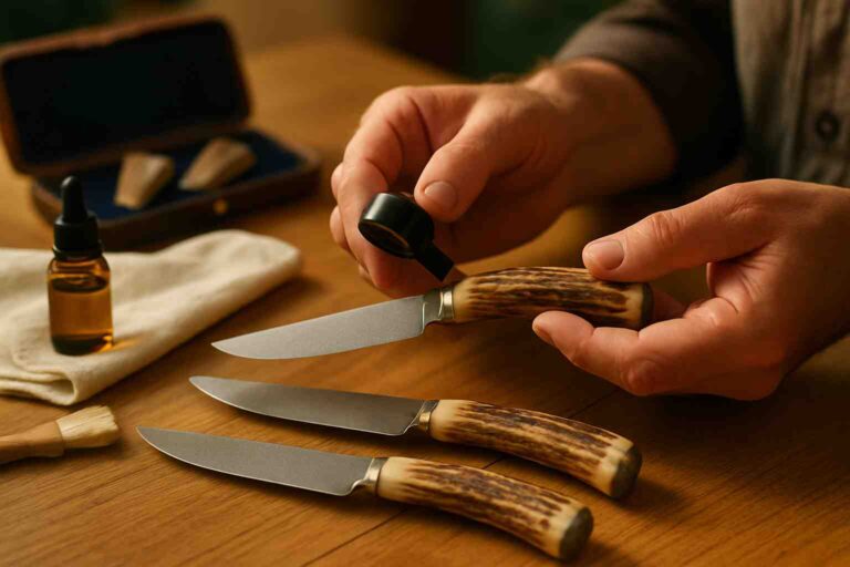 couteaux a manche en andouiller de cerf guide complet pour acheter entretenir et evaluer des pieces uniques - Couteaux à manche en andouiller de cerf : guide complet pour acheter, entretenir et évaluer des pièces uniques
