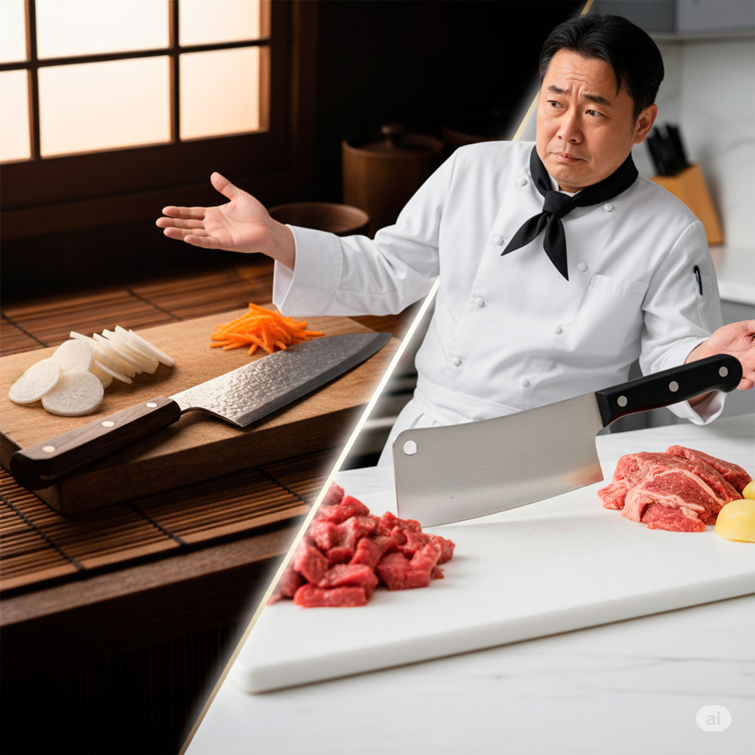 hachoirs japonais vs occidentaux avantages inconvenients et utilisations courantes - Hachoirs Japonais vs. Occidentaux : Avantages, Inconvénients et Utilisations Courantes