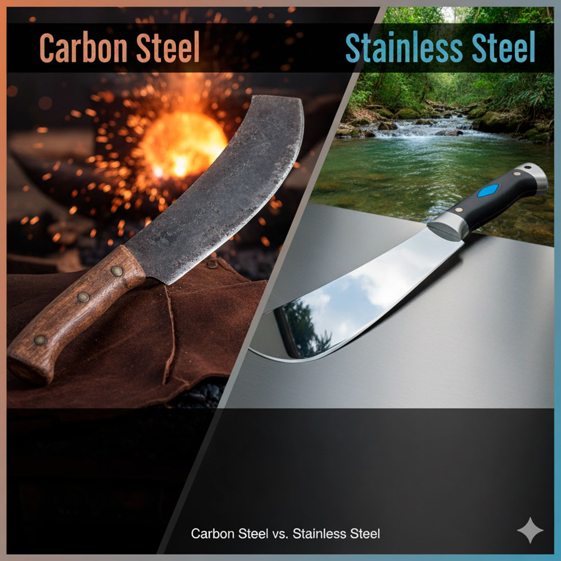machettes en acier au carbone ou en acier inoxydable laquelle choisir - Machettes en acier au carbone ou en acier inoxydable : laquelle choisir ?